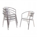 Juego de 4 sillas de aluminio apilables
