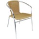 Juego de 4 sillones de aluminio polietileno natural para interior y exterior